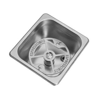 Espresso Bits Jug Rinser with Sink Complete front view — Espresso Works Australia