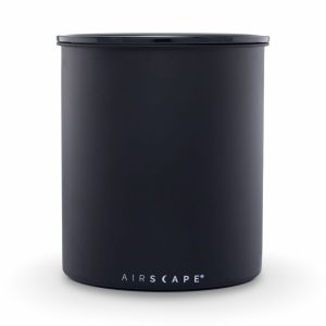 Airscape 8" Large Storage Container in Matte Black - front view — Espresso Works Australia
