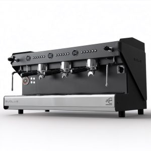 ACM Evolve Dark Coffee Machine front view showcasing its sleek design — Espresso Works Australia