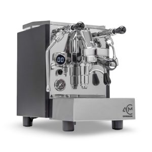 ACM Homey Coffee Machine Matte Black with Shot Timer front view — Espresso Works Australia