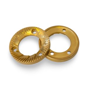 Anfim Scody Titanium Burrs- 75mm LH front view — Espresso Works Australia