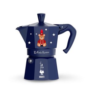 Magico ricordo moka express 3 cup teddy bear in front view — Espresso Works Australia
