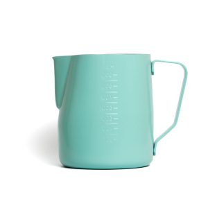 Coffee Accessories 1000ml Teal Blue milk jug from the front view — Espresso Works Australia