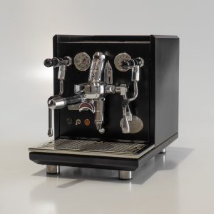 ECM Synchronika Black coffee machine from the front view — Espresso Works Australia