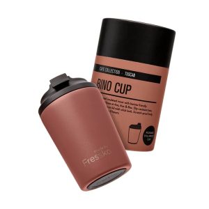 Fressko 12oz Camino Tuscan Brown Cup front view — Espresso Works Australia