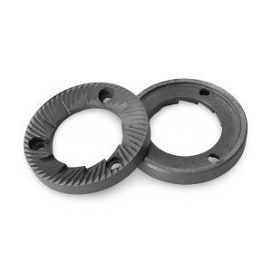 Gino Rossi or Boema Grinder Burrs 64mm LH cut front view — Espresso Works Australia