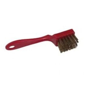 Red Square Headed Wire Brush for Group Head front view — Espresso Works Australia