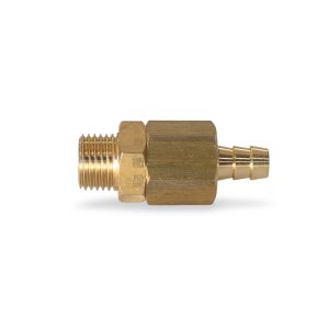 Isomac Antisuction Valve with 1/4 Hose Barb front view — Espresso Works Australia