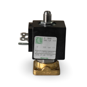 ODE 3 Way Flat Base Solenoid front view — Espresso Works Australia