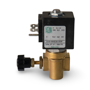 ODE Water Mixing Adjustment Solenoid valve 1/4" 240V front view — Espresso Works Australia