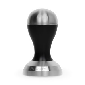 Pesado Black/Silver Tamper from the front view — Espresso Works Australia