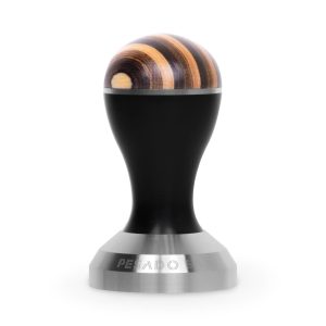 Pesado Black/Riga Tamper front view — Espresso Works Australia