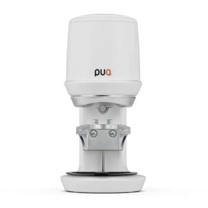 Puq Press Pro White Automatic Tamper front view — Espresso Works Australia
