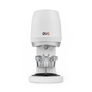 Puq Press Q White Automatic Tamper front view — Espresso Works Australia
