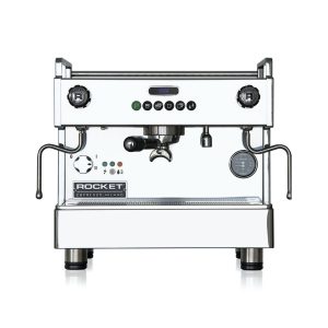 Rocket Boxer High Group with Shot Timers Coffee Machine front view — Espresso Works Australia
