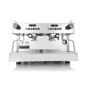 Rocket Boxer High Group with Shot Timers Coffee Machine front view — Espresso Works Australia