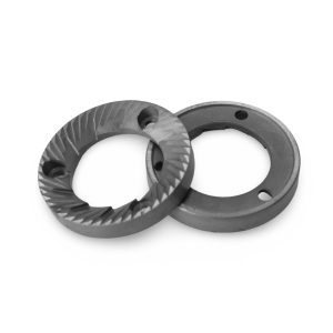 SAB Junior Obel 50mm Grinder Flat Burrs - LH cut front view — Espresso Works Australia