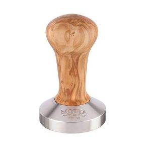 MOTTA 58mm Tamper Olive Tree Wood from the front view — Espresso Works Australia