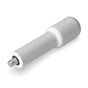 Shiny White Portafilter Handle Only - M10 Thread front view — Espresso Works Australia
