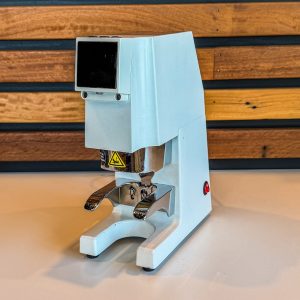 Slingshot Kilo White Tamper front view — Espresso Works Australia