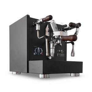 Torre Peppina EVO Matte Black With Wood Coffee Machine front view — Espresso Works Australia