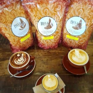 KG Coffee Bello Cafe Gold Premium coffee beans, front view — Espresso Works Australia