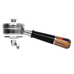 Pesado Hybrid LM/E61 Portafilter in front view — Espresso Works Australia