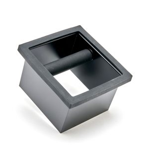 Rhino Benchtop Square Knock Chute from the front view — Espresso Works Australia